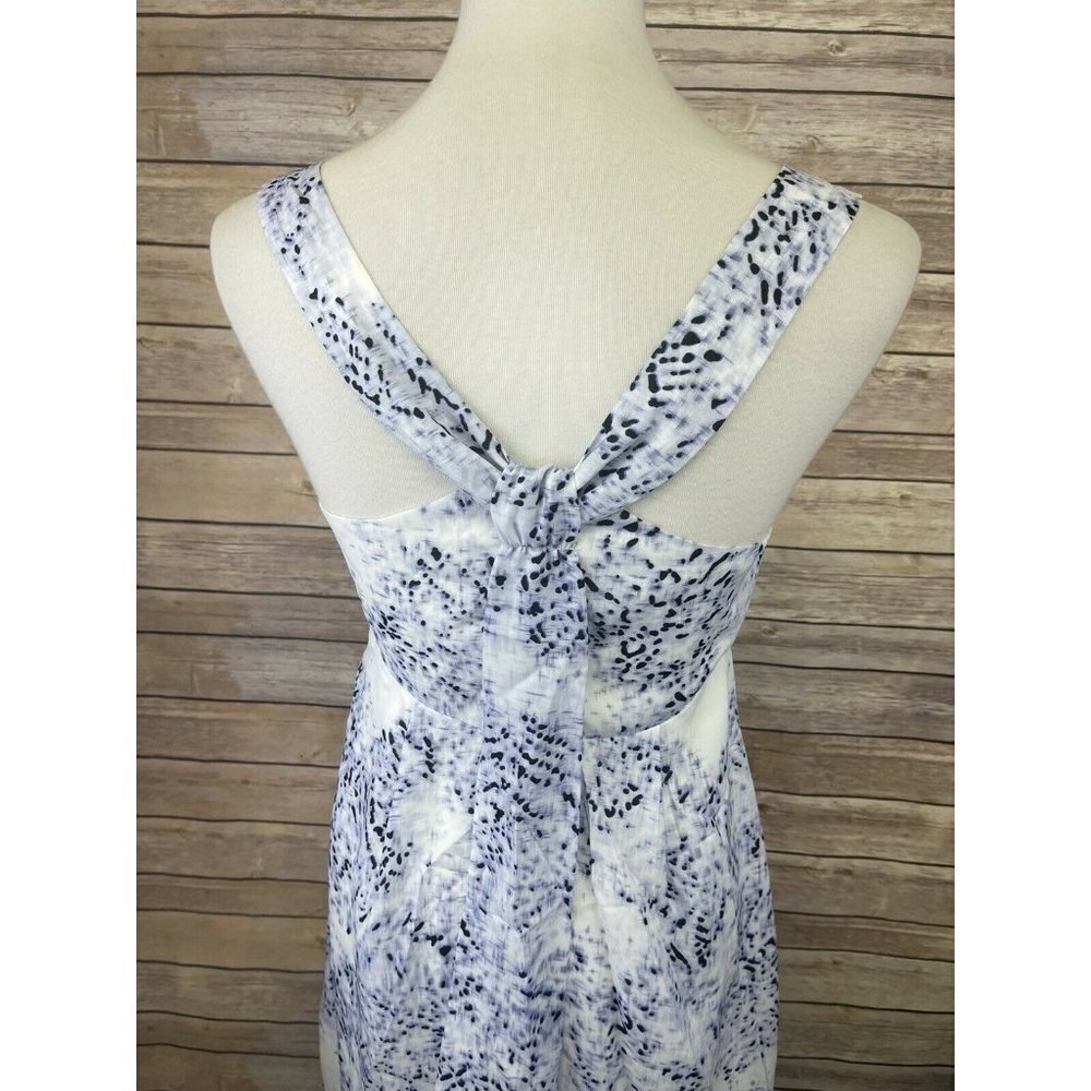 Jessica Simpson Size 4 Dress Blue White Pleated Lined Size Zip Faux Wrap Style - Picture 7 of 11